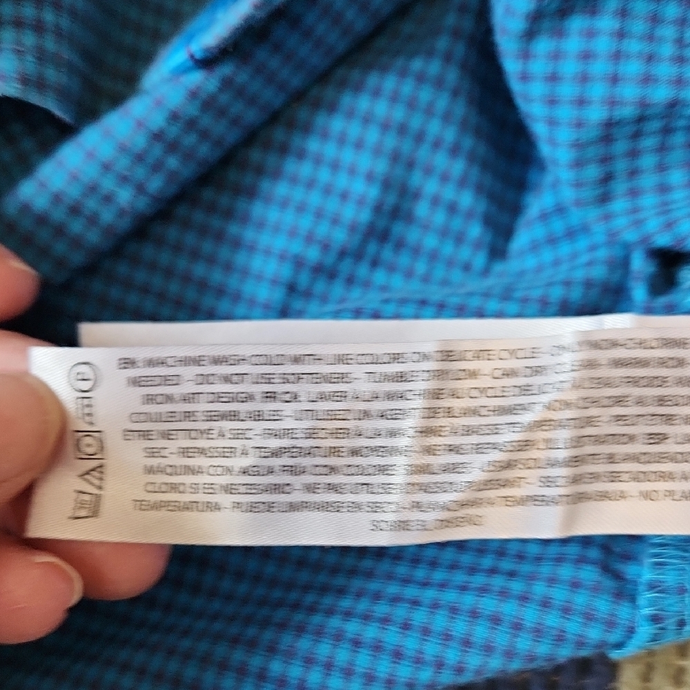 Ariat Turquoise Micro-Check Button-Down Shirt - image 4